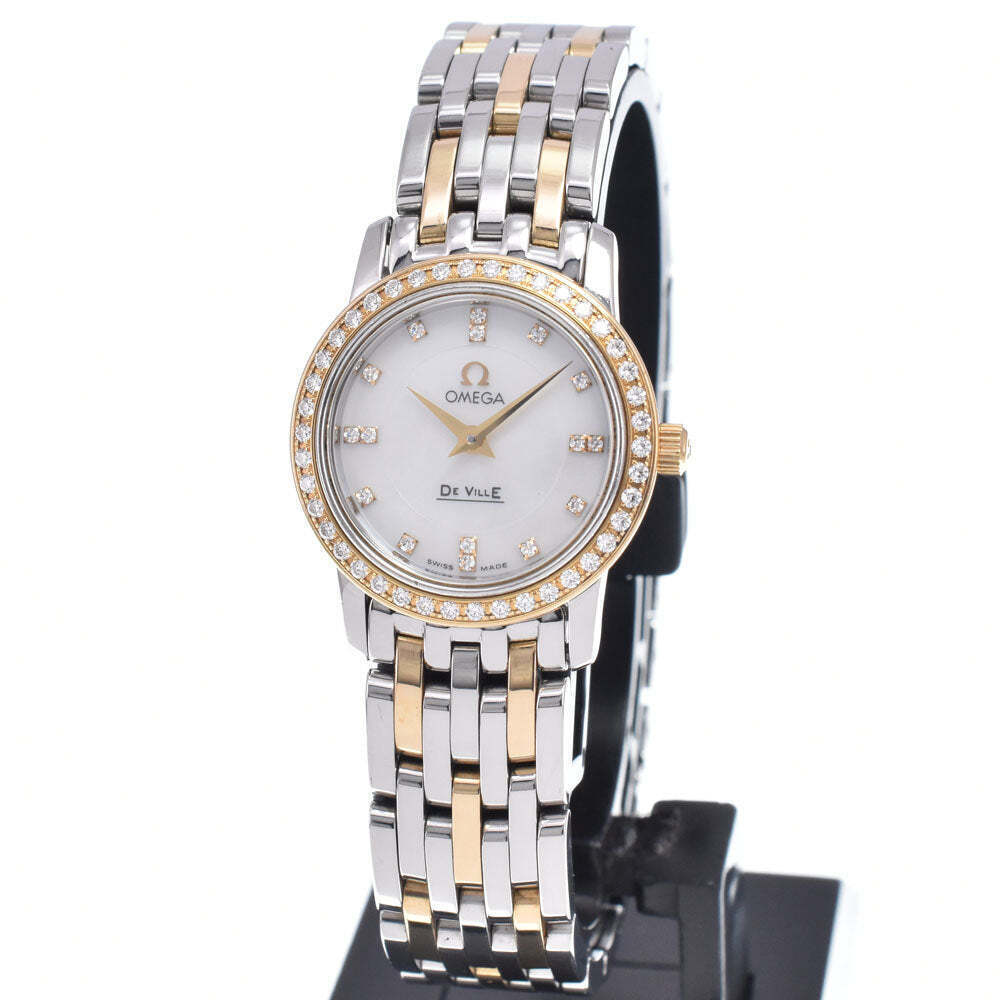 Omega De Ville Prestige Quartz Stainless Steel and Yellow Gold with Diamond Beze